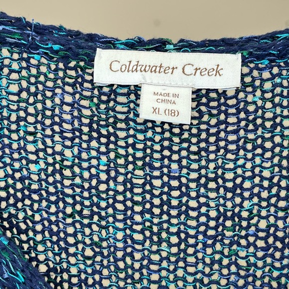 Coldwater Creek Pullover Sweater Loose Knit V-Neck Top XL 18 - Picture 3 of 4